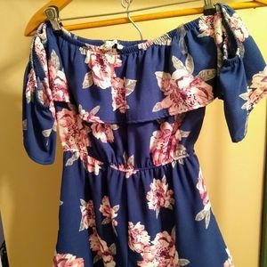 Romper shorts off shoulder short sleeve